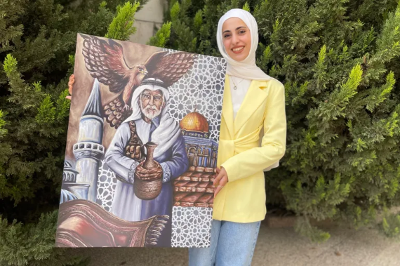 فتاة فلسطينية ترسم القدس وتفوز بجائزة عربية